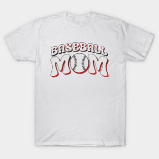 Baseball Mom Halftone Retro T-Shirt